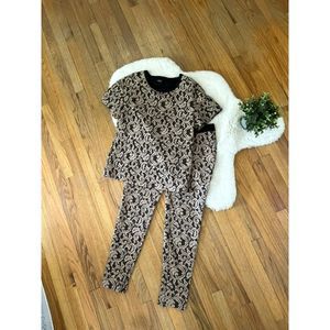 LUBLU Kira Plastinina Designer Lace Pants Suit Set M